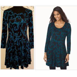 Soma Black and Blue Tunic Top